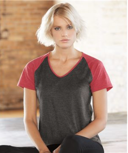 Triblend Colorblocked Raglan Women T-Shirt 6770VL Anvil